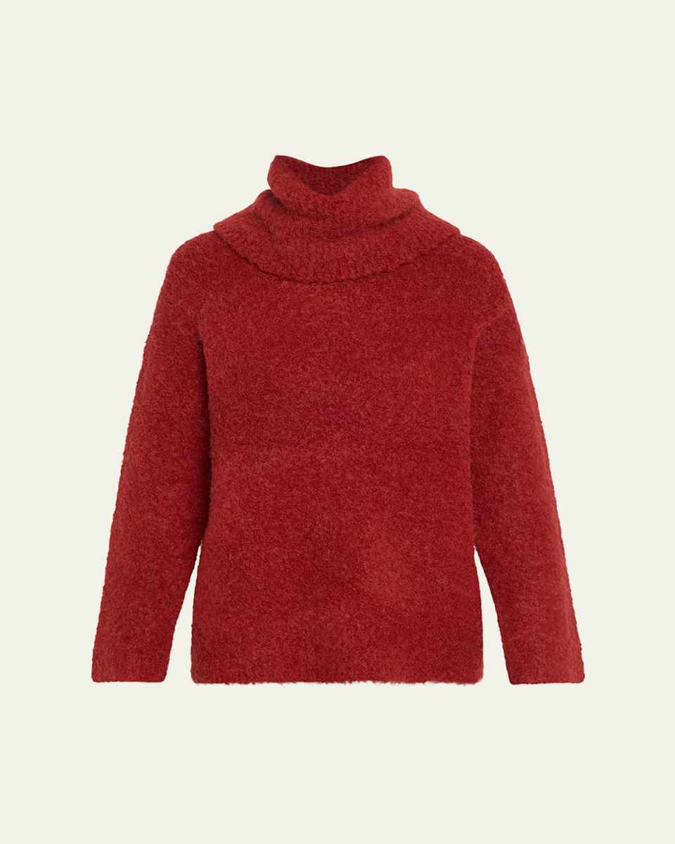 Boucle Turtleneck Tunic Sweater